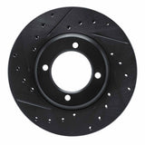 R1 Concepts 81-82 Toyota Cressida Front Left Drilled & Slotted Black Brake Rotor