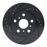 R1 Concepts 83-86 Toyota Camry Front Left Drilled & Slotted Black Brake Rotor by R1 Concepts RNC-633-76016L