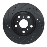 R1 Concepts 83-86 Toyota Camry Front Right Drilled & Slotted Black Brake Rotor