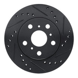R1 Concepts 83-86 Toyota Camry Front Right Drilled & Slotted Black Brake Rotor