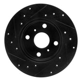 R1 Concepts 83-90 Toyota Tercel Front Right Drilled & Slotted Black Brake Rotor