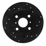 R1 Concepts 83-90 Toyota Tercel Front Right Drilled & Slotted Black Brake Rotor