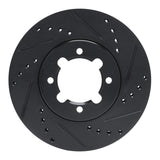 R1 Concepts 83-84 Toyota Cressida Front Right Drilled & Slotted Black Brake Rotor by R1 Concepts RNC-633-76018R