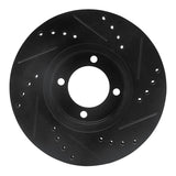 R1 Concepts 84-87 Toyota Corolla (US/Canada) Front Left Drilled & Slotted Black Brake Rotor by R1 Concepts RNC-633-76020L