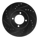 R1 Concepts 84-87 Toyota Corolla (US/Canada) Front Left Drilled & Slotted Black Brake Rotor by R1 Concepts RNC-633-76020L