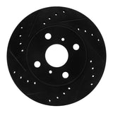 R1 Concepts 85-88 Chevrolet Nova Front Left Drilled & Slotted Black Brake Rotor by R1 Concepts RNC-633-76021L