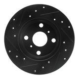 R1 Concepts 84-88 Chevrolet Nova Front Right Drilled & Slotted Black Brake Rotor