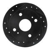 R1 Concepts 85-87 Toyota Corolla (US/Canada) Rear Left Drilled & Slotted Black Brake Rotor by R1 Concepts RNC-633-76023L