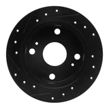 R1 Concepts 85-87 Toyota Corolla (US/Canada) Rear Right Drilled & Slotted Black Brake Rotor by R1 Concepts RNC-633-76023R
