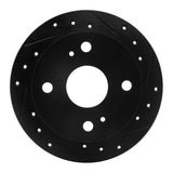 R1 Concepts 85-87 Toyota Corolla (US/Canada) Rear Right Drilled & Slotted Black Brake Rotor by R1 Concepts RNC-633-76023R