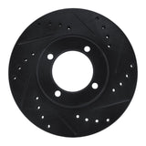 R1 Concepts 84-87 Toyota Cressida Front Right Drilled & Slotted Black Brake Rotor by R1 Concepts RNC-633-76024R