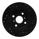 R1 Concepts 86-89 Toyota Celica Front Right Drilled & Slotted Black Brake Rotor by R1 Concepts RNC-633-76026R