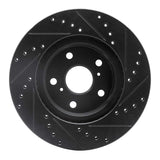 R1 Concepts 86-92 Toyota Supra Front Left Drilled & Slotted Black Brake Rotor