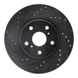 R1 Concepts 86-92 Toyota Supra Front Left Drilled & Slotted Black Brake Rotor
