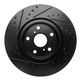 R1 Concepts 86-92 Toyota Supra Front Right Drilled & Slotted Black Brake Rotor by R1 Concepts RNC-633-76028R