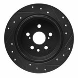 R1 Concepts 86-93 Lexus ES250 Rear Left Drilled & Slotted Black Brake Rotor by R1 Concepts RNC-633-76029L