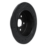 R1 Concepts 86-93 Lexus ES250 Rear Right Drilled & Slotted Black Brake Rotor