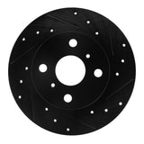 R1 Concepts 85-86 Toyota MR2 Rear Right Drilled & Slotted Black Brake Rotor by R1 Concepts RNC-633-76031R