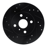 R1 Concepts 87-92 Geo Prizm Front Left Drilled & Slotted Black Brake Rotor by R1 Concepts RNC-633-76032L
