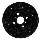 R1 Concepts 87-92 Geo Prizm Front Right Drilled & Slotted Black Brake Rotor