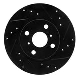 R1 Concepts 87-92 Geo Prizm Front Right Drilled & Slotted Black Brake Rotor