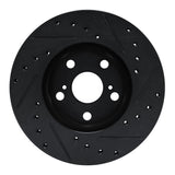 R1 Concepts 87-87 Toyota Camry Front Left Drilled & Slotted Black Brake Rotor by R1 Concepts RNC-633-76033L