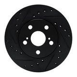 R1 Concepts 87-87 Toyota Camry Front Left Drilled & Slotted Black Brake Rotor by R1 Concepts RNC-633-76033L