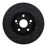 R1 Concepts 87-87 Toyota Camry Front Right Drilled & Slotted Black Brake Rotor by R1 Concepts RNC-633-76033R