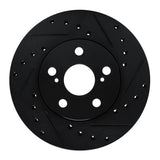 R1 Concepts 87-87 Toyota Camry Front Right Drilled & Slotted Black Brake Rotor by R1 Concepts RNC-633-76033R