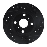 R1 Concepts 88-92 Geo Prizm Front Left Drilled & Slotted Black Brake Rotor by R1 Concepts RNC-633-76034L