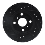 R1 Concepts 88-92 Geo Prizm Front Right Drilled & Slotted Black Brake Rotor by R1 Concepts RNC-633-76034R
