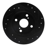 R1 Concepts 87-92 Chevrolet Nova Rear Left Drilled & Slotted Black Brake Rotor