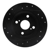R1 Concepts 87-92 Chevrolet Nova Rear Right Drilled & Slotted Black Brake Rotor by R1 Concepts RNC-633-76035R