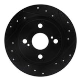 R1 Concepts 87-92 Chevrolet Nova Rear Right Drilled & Slotted Black Brake Rotor by R1 Concepts RNC-633-76035R