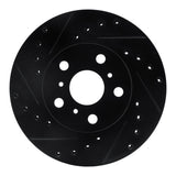 R1 Concepts 87-91 Toyota Camry Front Left Drilled & Slotted Black Brake Rotor by R1 Concepts RNC-633-76036L