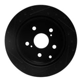 R1 Concepts 89-92 Toyota Cressida Rear Right Drilled & Slotted Black Brake Rotor by R1 Concepts RNC-633-76039R