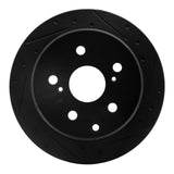 R1 Concepts 89-92 Toyota Cressida Rear Right Drilled & Slotted Black Brake Rotor by R1 Concepts RNC-633-76039R