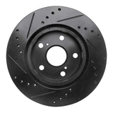 R1 Concepts 89-92 Toyota Cressida Front Right Drilled & Slotted Black Brake Rotor by R1 Concepts RNC-633-76040R