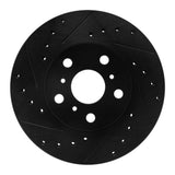 R1 Concepts 88-93 Toyota Celica Front Left Drilled & Slotted Black Brake Rotor by R1 Concepts RNC-633-76041L