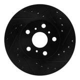 R1 Concepts 88-93 Toyota Celica Front Right Drilled & Slotted Black Brake Rotor by R1 Concepts RNC-633-76041R