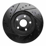 R1 Concepts 87-91 Lexus ES250 Front Right Drilled & Slotted Black Brake Rotor by R1 Concepts RNC-633-76042R