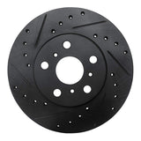 R1 Concepts 90-91 Toyota Celica Front Left Drilled & Slotted Black Brake Rotor by R1 Concepts RNC-633-76044L