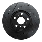 R1 Concepts 90-91 Toyota Celica Front Right Drilled & Slotted Black Brake Rotor by R1 Concepts RNC-633-76044R