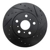 R1 Concepts 90-91 Toyota Celica Front Right Drilled & Slotted Black Brake Rotor by R1 Concepts RNC-633-76044R
