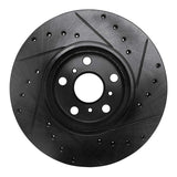 R1 Concepts 90-93 Toyota Celica Front Left Drilled & Slotted Black Brake Rotor by R1 Concepts RNC-633-76045L