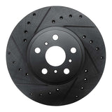 R1 Concepts 90-93 Toyota Celica Front Left Drilled & Slotted Black Brake Rotor by R1 Concepts RNC-633-76045L