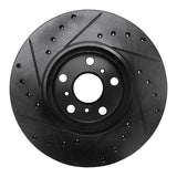 R1 Concepts 90-93 Toyota Celica Front Right Drilled & Slotted Black Brake Rotor by R1 Concepts RNC-633-76045R