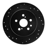 R1 Concepts 90-93 Toyota Celica Rear Left Drilled & Slotted Black Brake Rotor by R1 Concepts RNC-633-76046L