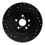 R1 Concepts 90-93 Toyota Celica Rear Right Drilled & Slotted Black Brake Rotor by R1 Concepts RNC-633-76046R