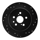 R1 Concepts 90-93 Toyota Celica Rear Right Drilled & Slotted Black Brake Rotor by R1 Concepts RNC-633-76046R